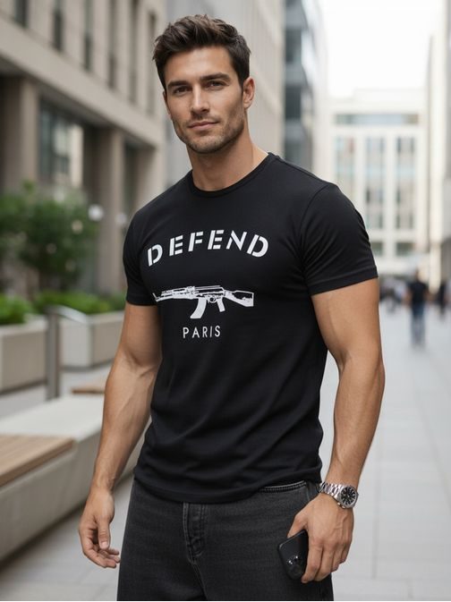 Černé pánské tričko DEFEND