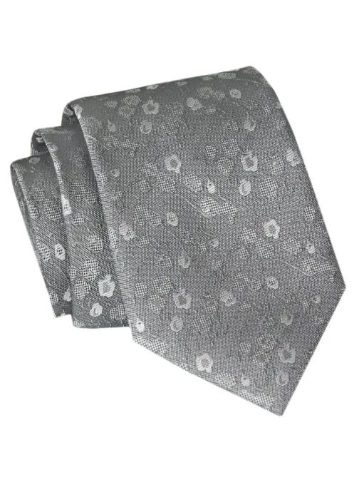 Šedá vzorovaná pánská kravata