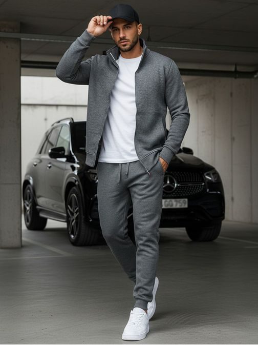 Pohodlná antracitová jednoduchá mikina