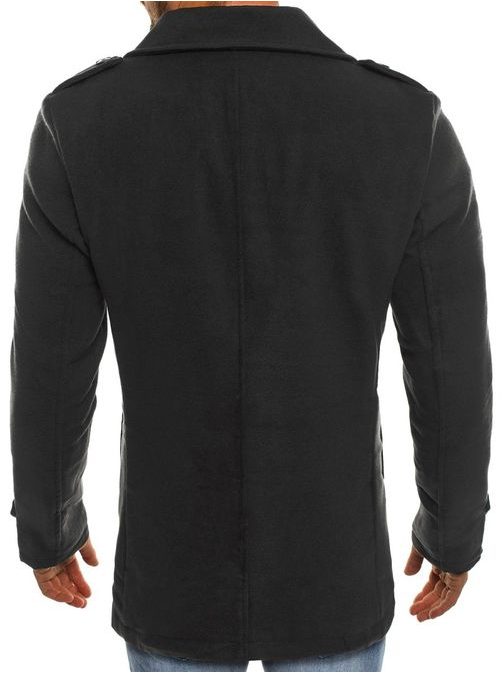Černý módní kabát pánský STEGOL KK502