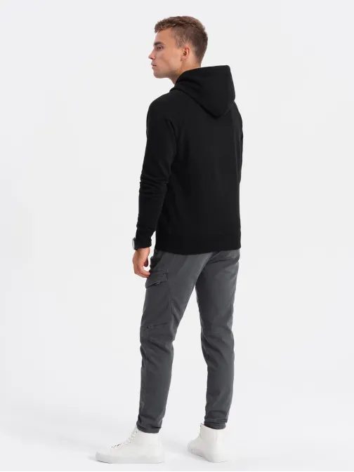 Zajímavá černá mikina s popisem V3 SSPS-0152