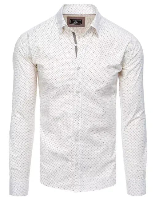 Elegantní vzorovaná košile v bílé barvě