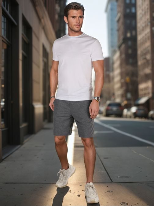 Pohodlné grafitové šortky s logem