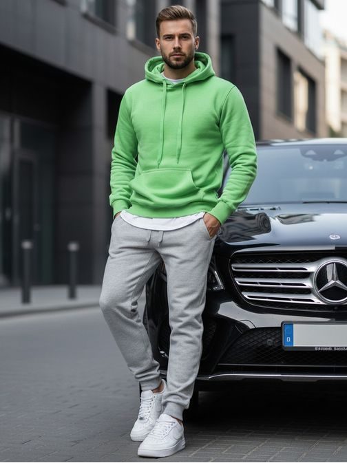 Jednoduchá světle zelená pohodlná mikina