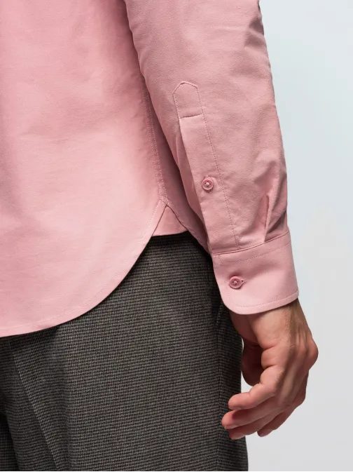 Pánská růžová košile s náprsní kapsou V3 K700