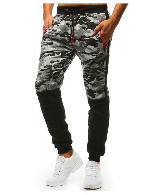 Šedé trendy maskáčové tepláky