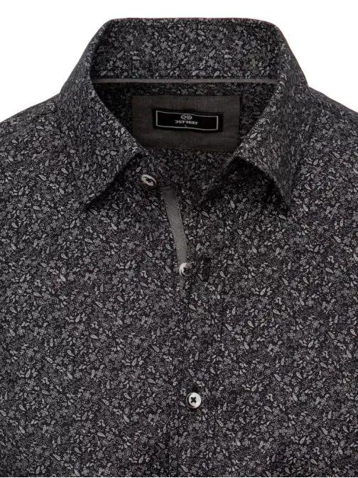 Atraktivní vzorovaná košile v černé barvě