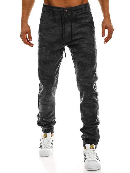 Stylové jogger kalhoty tmavě šedé XZX-STAR 8739