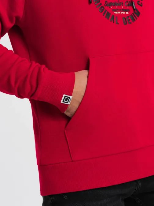 Jedinečná červená mikina s nápisem V2 SSPS-0151