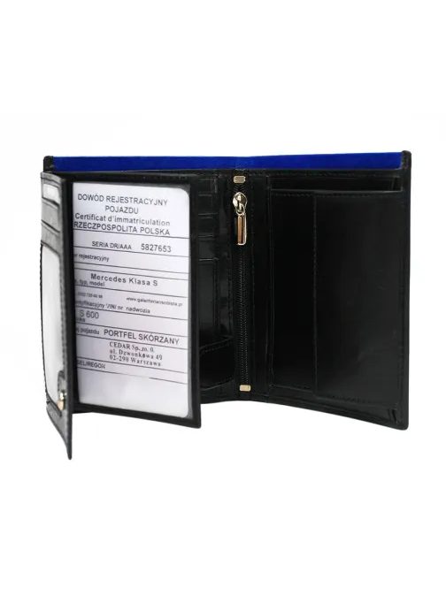 Moderní černá pánská peněženka na výšku