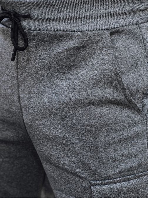 Jedinečné šedé kapsáčové jogger kalhoty