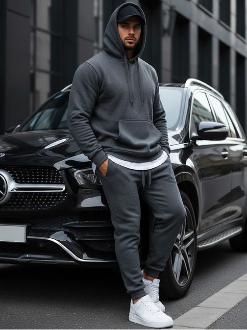 Senzační antracitová mikina s kapucí