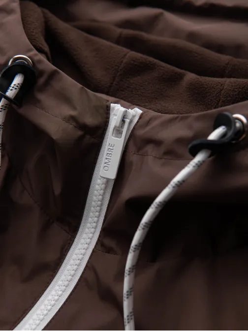 Funkční hnědo-krémová přechodová sportovní bunda V2 JANP-0225