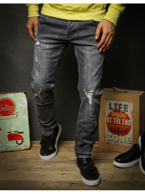 Stylové šedé pánské rifle