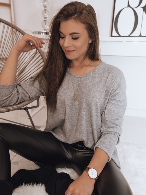 Elegantní dámská halenka Basic Sanny světle šedá