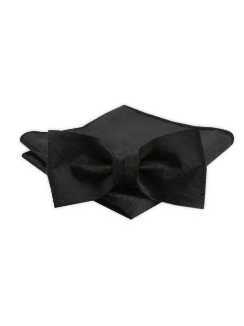 Stylový černý vzorovaný pánský motýlek