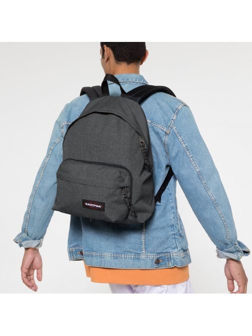 Černý denimový batoh s odnímatelnou ledvinkou EASTPAK PADDED TRAVELL'R