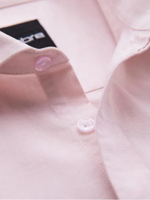 Trendy pánská broskvová košile s dlouhým rukávem  V1 SHOS-0183