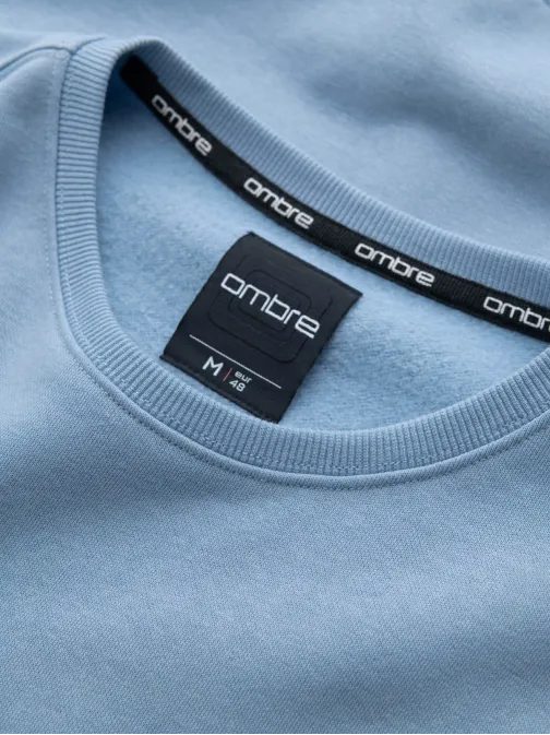 Trendy světle modrá mikina s nášivkou V3 SSNZ-0136