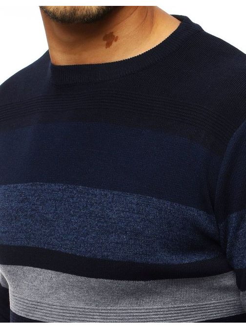 Trendy tmavě granátový pruhovaný svetr