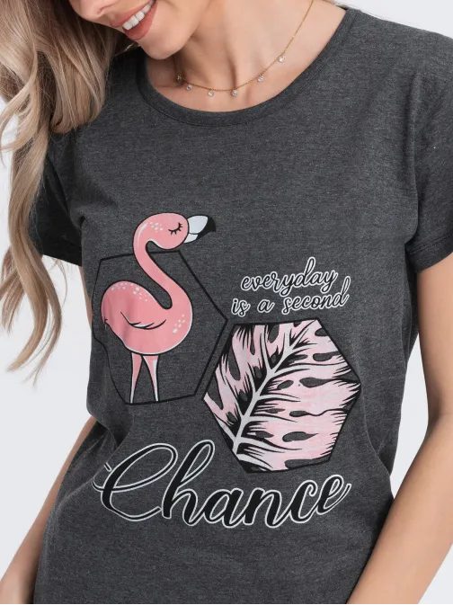 Trendy grafitové růžové dámské pyžamo ULR114