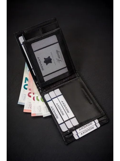 Pánská černá kožená peněženka RV