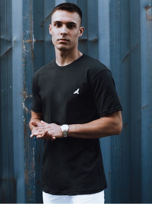 Trendy černé tričko s logem
