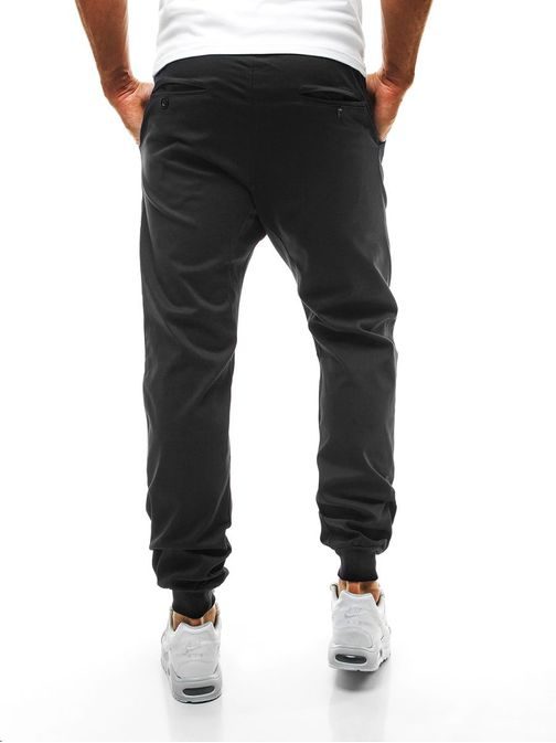 Moderní kalhoty černé s nízkým sedem Athletic 472