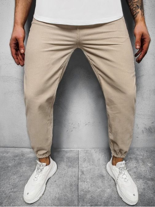 Originální béžové manšestrové kalhoty R/4083Z
