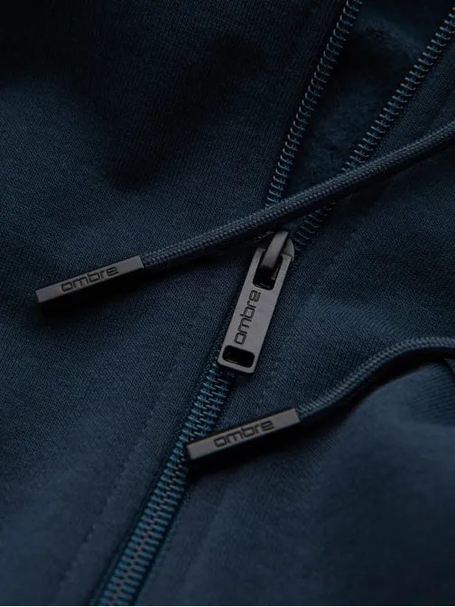 Pánská bavlněná mikina tmavě modrá v1 om-ssbz-0160