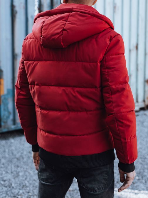 Trendy zimní bunda s kapucí v bordó provedení