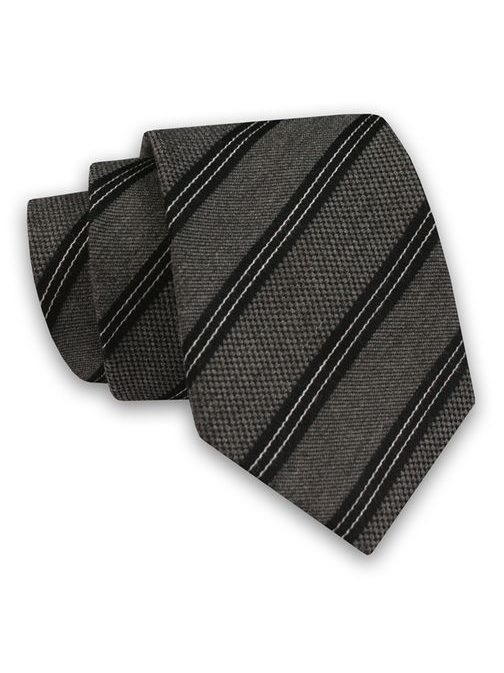 Šedo-černá pruhovaná kravata
