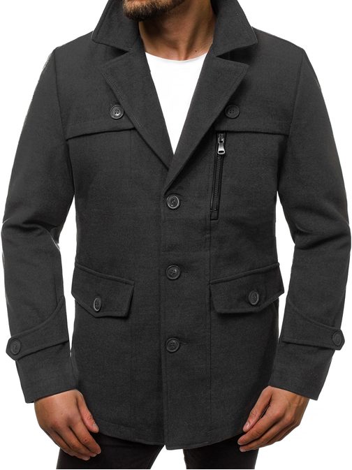 Trendy grafitový pánský kabát N/5920