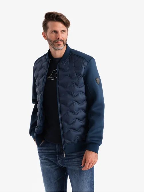 Tmavě modrá bomber trendy bunda V2 JALP-0141