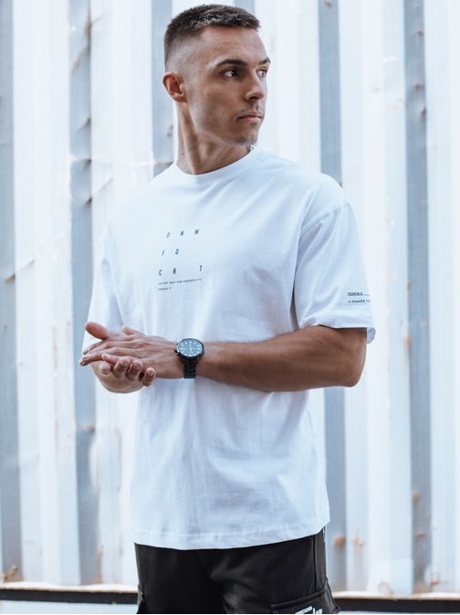 Módní bílé tričko s popisem