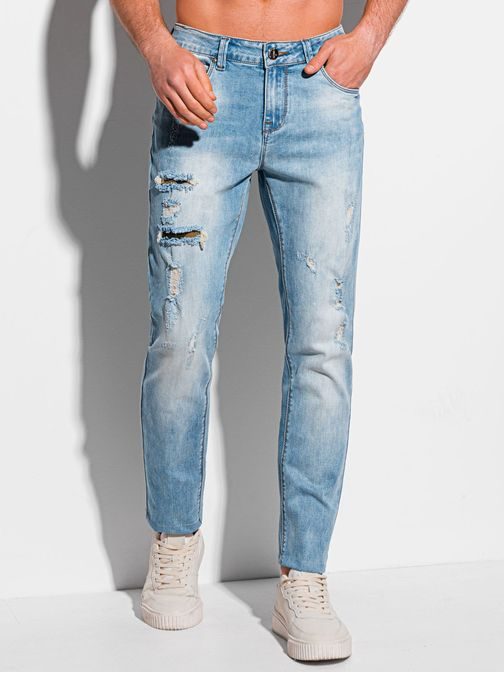 Pohodlné džíny v modré barvě P1098