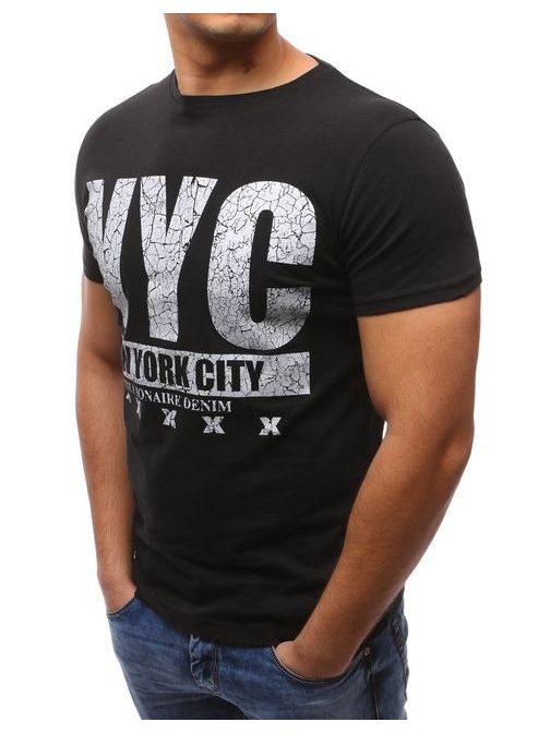 Bavlněné černé tričko NYC