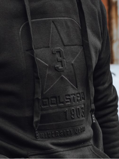 Černá moderní pánská mikina s kapucí