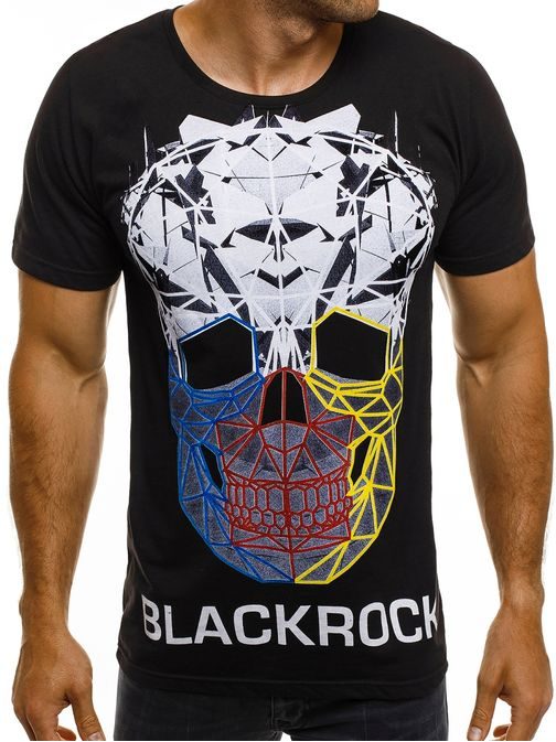 Originální pánské černé tričko s lebkou BLACK ROCK 1020/17
