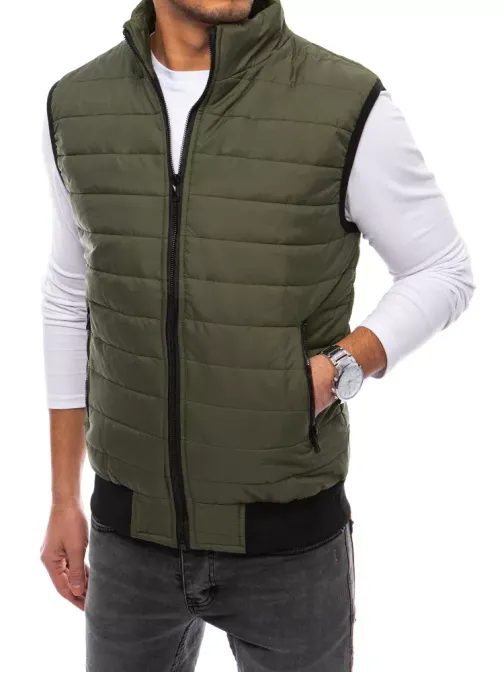 Zelená stylová vesta bez kapuce