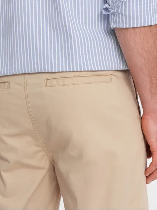 Pískové chinos kraťasy s lemem V10 W421