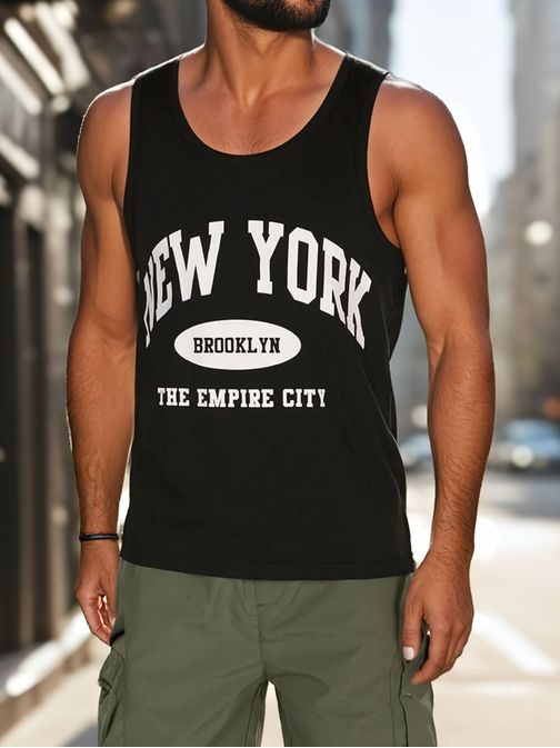 Černé pánské tílko s nápisem NY