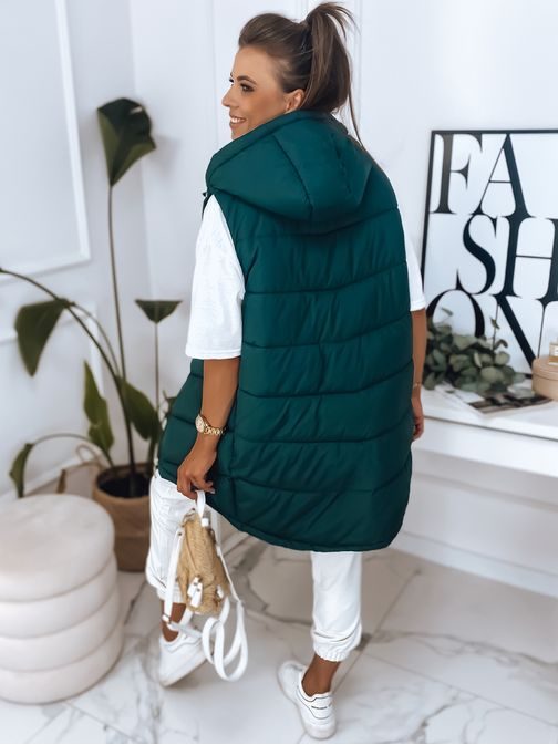 Tmavě zelená dámská trendy vesta Mirelli