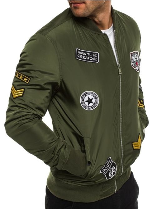 Khaki moderní pánská bomber bunda NATURE 4371