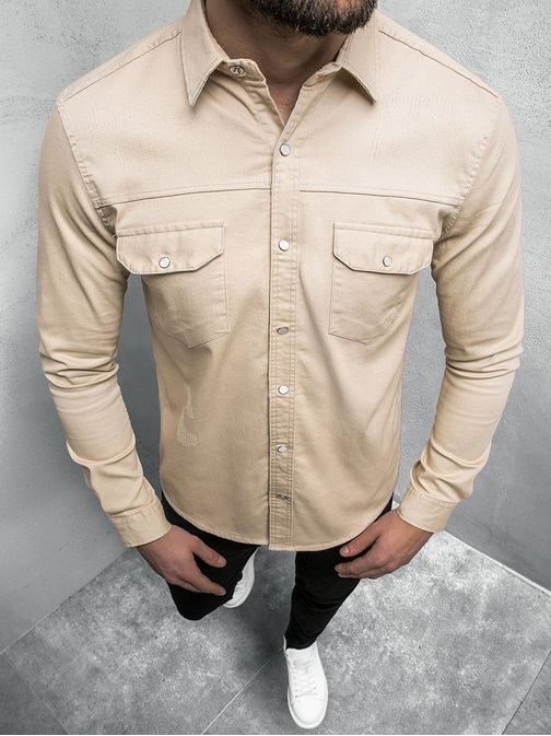 Stylová riflová béžová košile O/5812Z