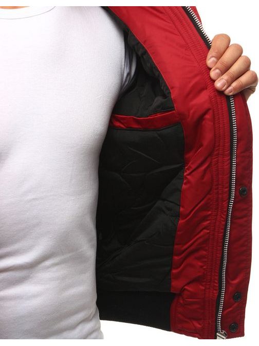 Zimní červená bunda s dvojitým zapínáním
