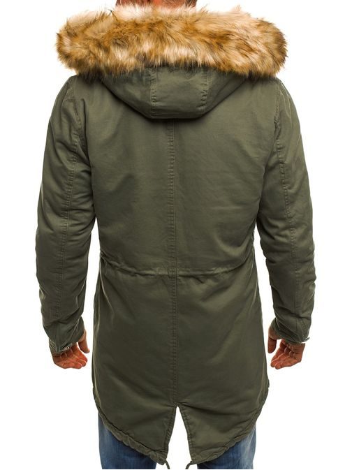 Módní zateplená khaki bunda X-FEEL 88627