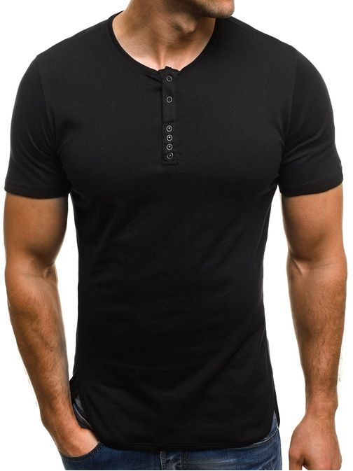 Jednoduché černé pánské tričko OZONEE B/181157