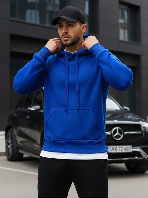 Trendy jednoduchá modrá mikina