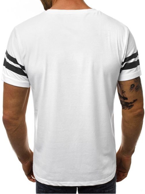 Moderní pánské tričko bílé OZONEE JS/10853